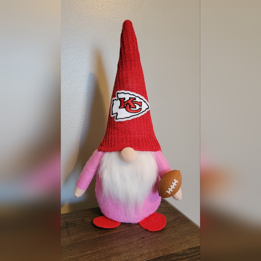 KC Kansas City Chiefs Good Luck Gnome Decor with Football